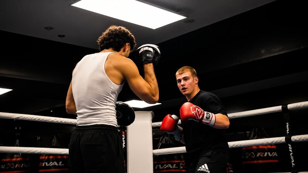 Train Like a Boxer pad work session in the ring at SBT Boxing